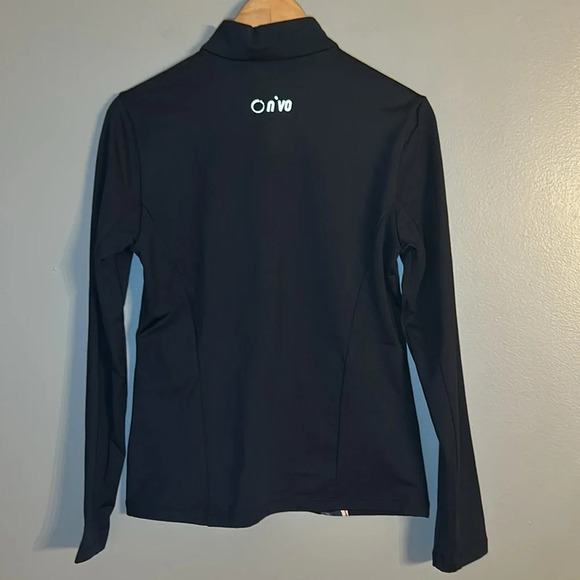 *NWOT* NVO Mock Neck 1/4 Zip Navy Blue, Pink Floral Top, Sz S, Golf Micro-Fleece - Picture 5 of 9